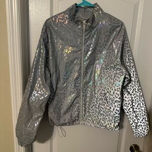Angel Kiss Silver Leopard Bomber Jacket